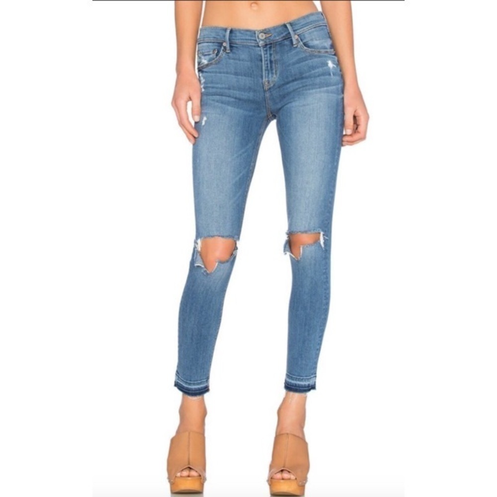 GRLFRND Distressed Denim Jeans Candice A Love Song Sz 30 Raw Hem Skinny USA.